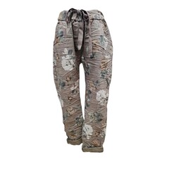 Vera May Floral Italian Pants - Fango