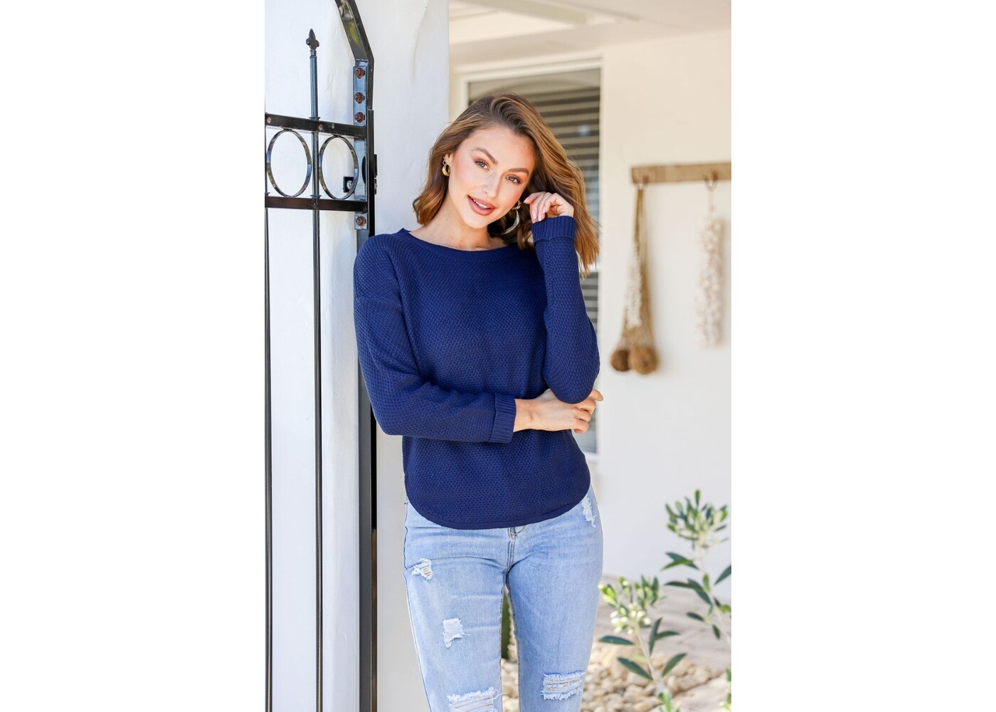 Silence & Noise I'm famous cotton zip back jumper