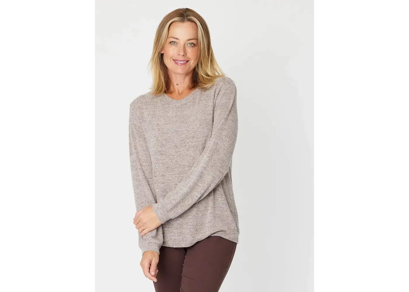 Luna Sky Soft Knit Top - Latte