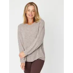 Luna Sky Soft Knit Top - Latte Size Large