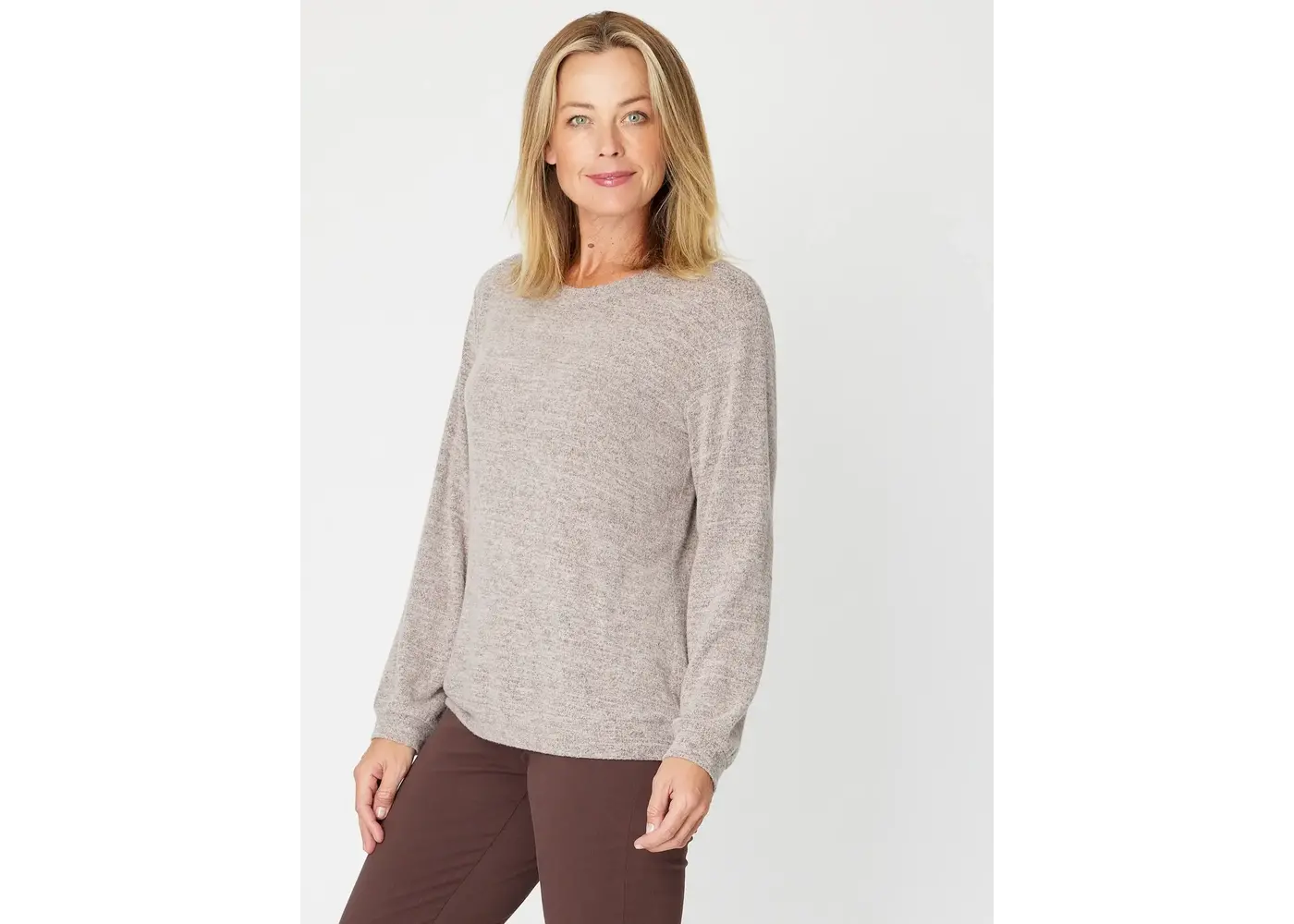 Luna Sky Soft Knit Top - Latte