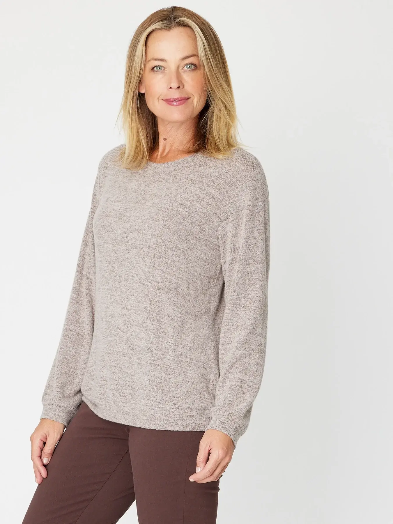 Luna Sky Soft Knit Top - Latte
