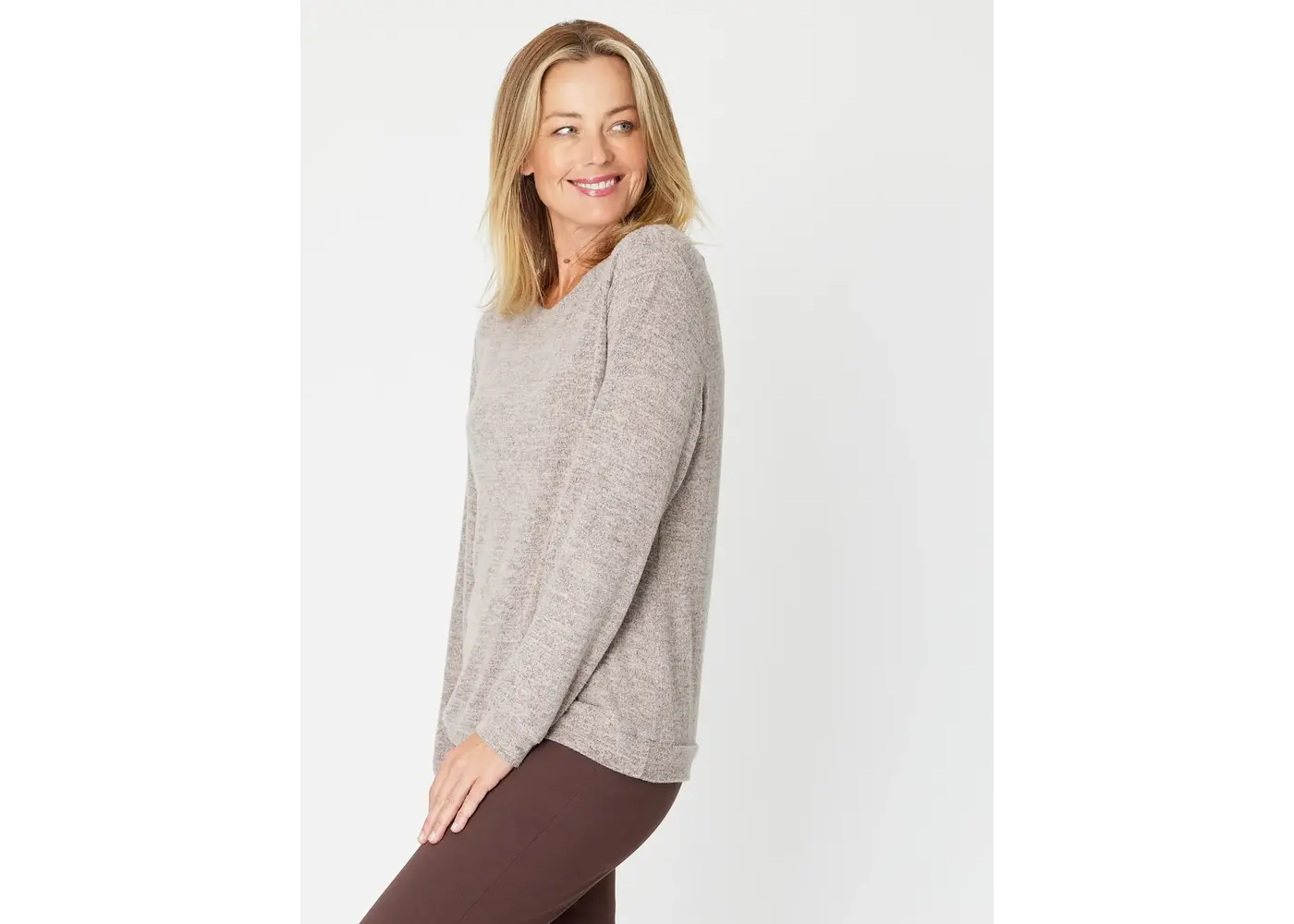 Luna Sky Soft Knit Top - Latte