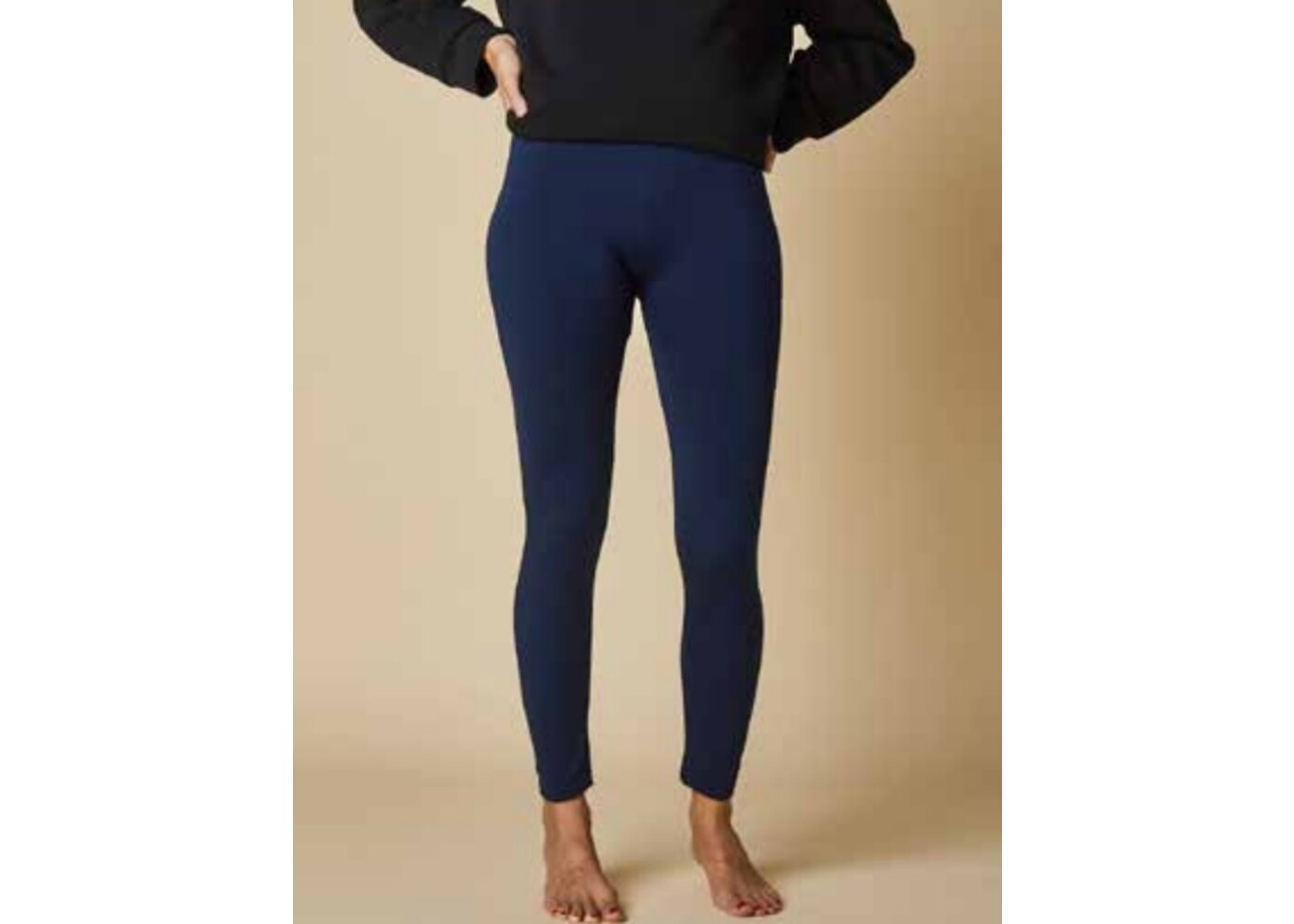 Cherrylane Navy Plain Plush Leggings