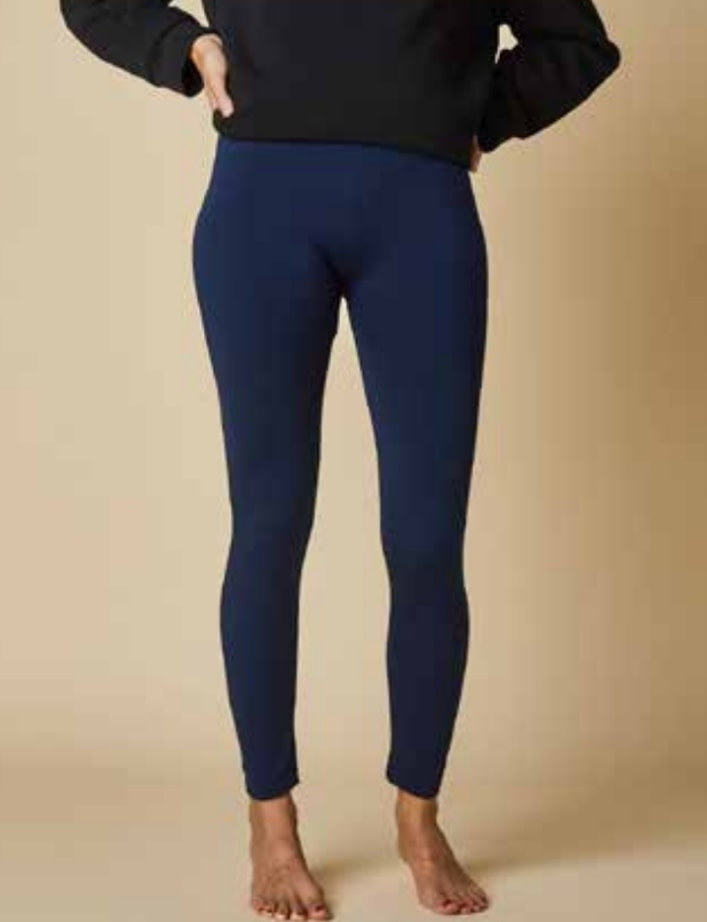 Cherrylane Navy Plain Plush Leggings