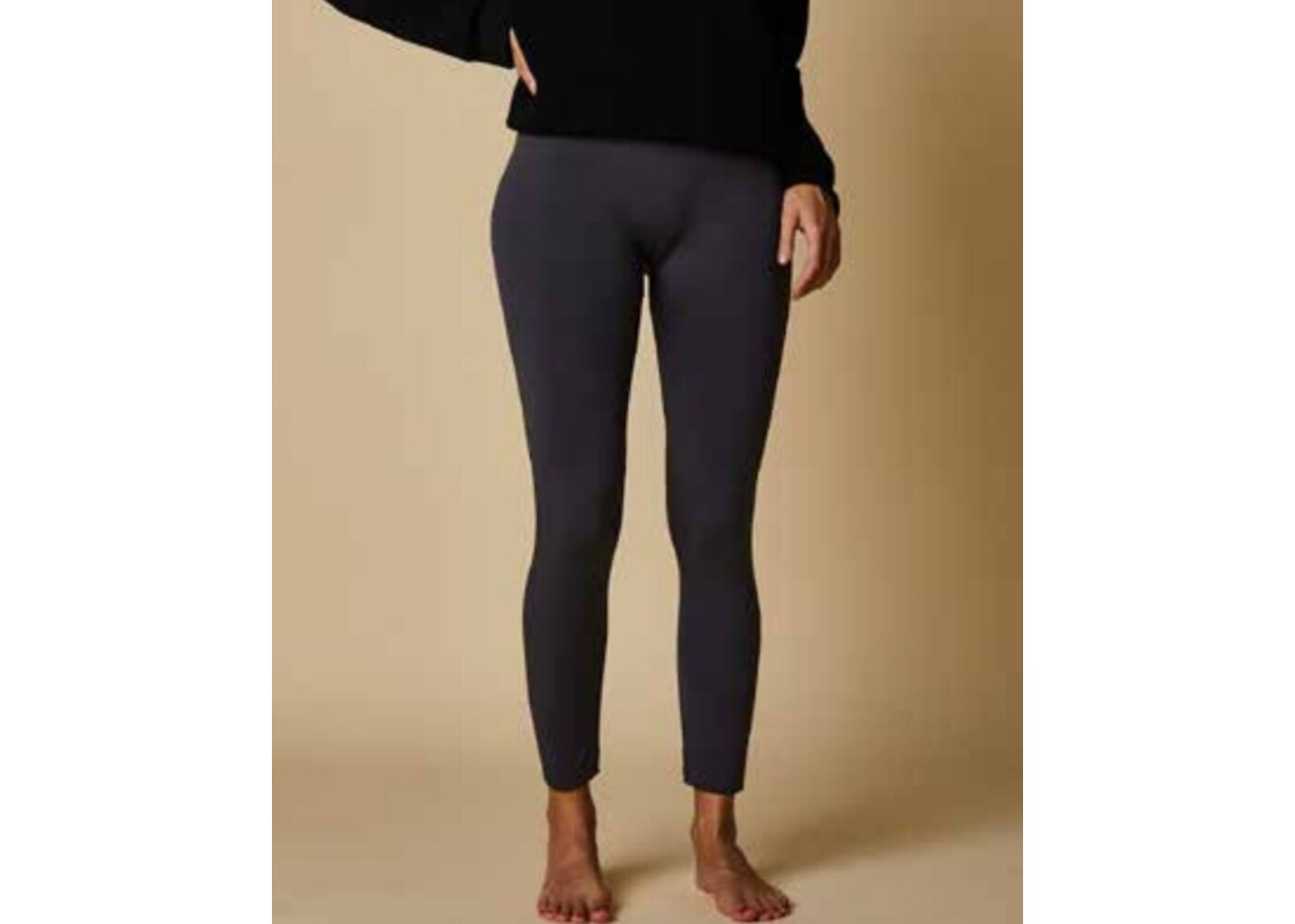Cherrylane Dark Grey Plain Plush Leggings