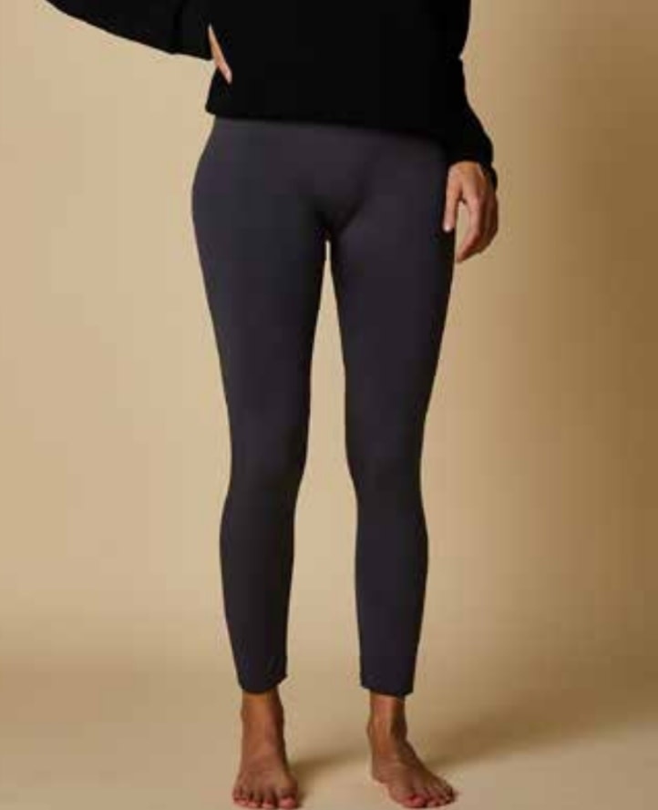 Cherrylane Dark Grey Plain Plush Leggings