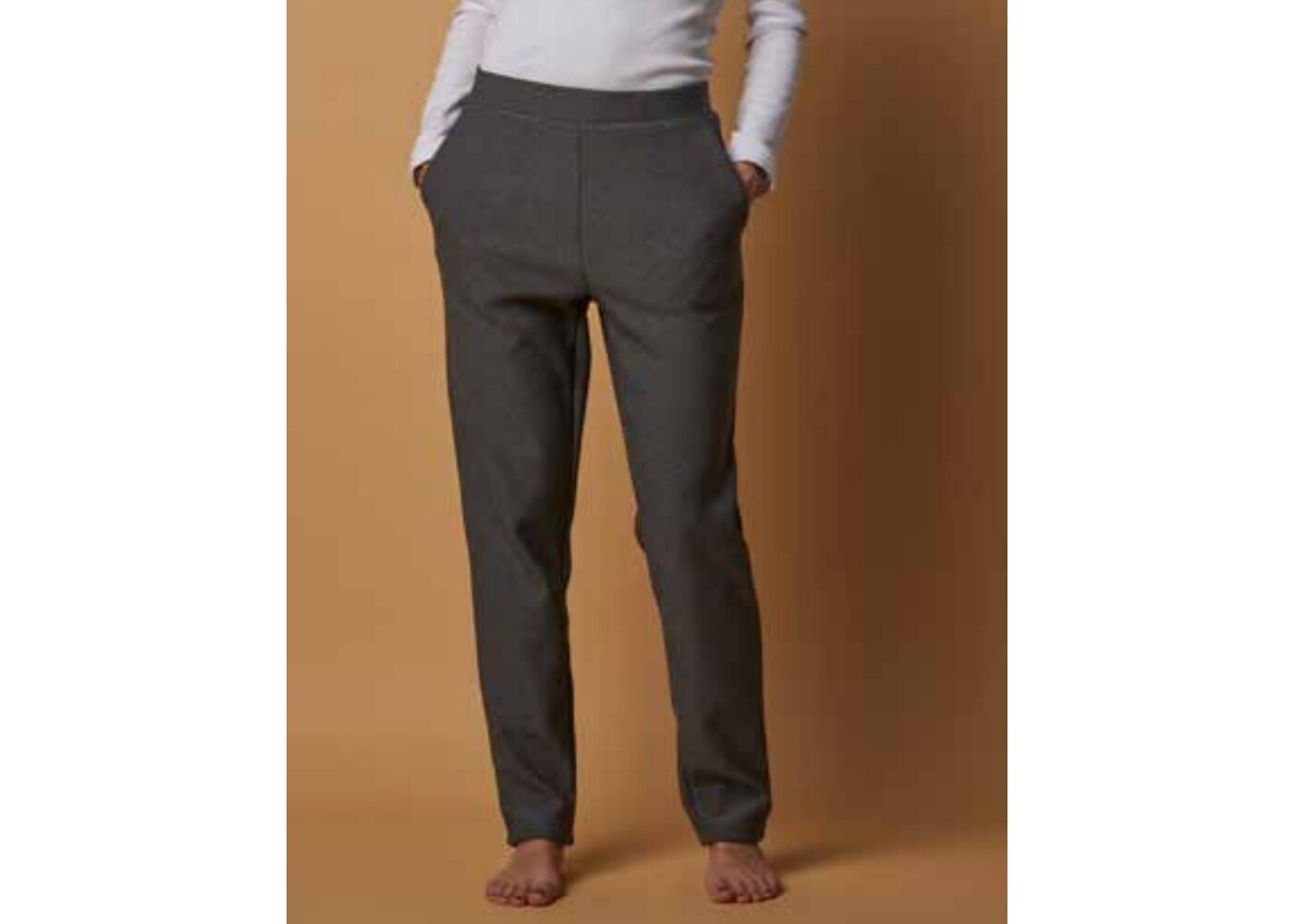 Cherrylane Charcoal Ponti Pants Fleece Lined w Pockets