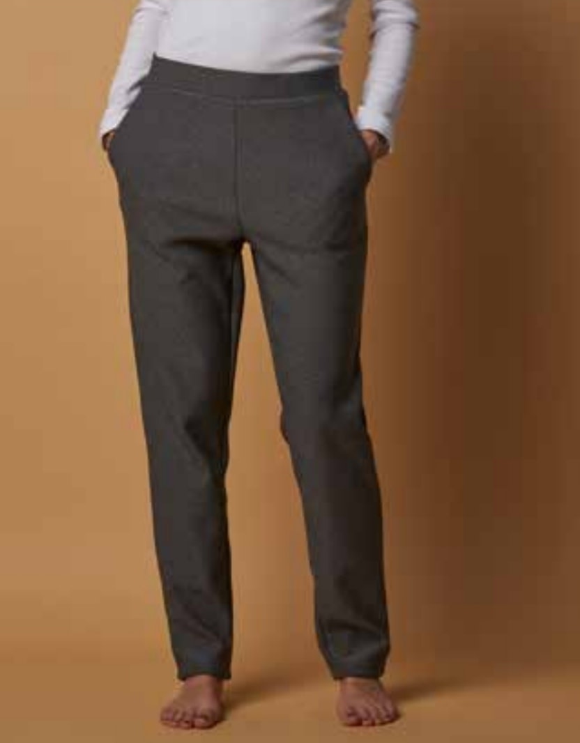Cherrylane Charcoal Ponti Pants Fleece Lined w Pockets