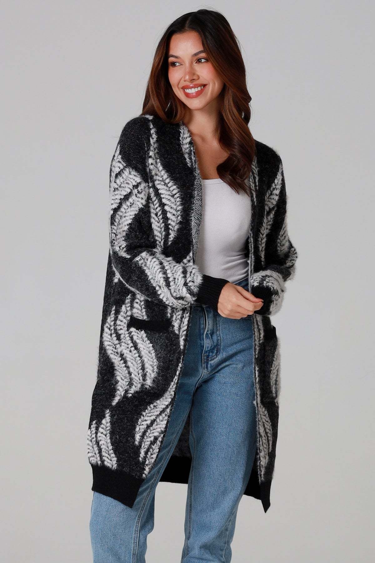 Penna Black Knit Cardigan
