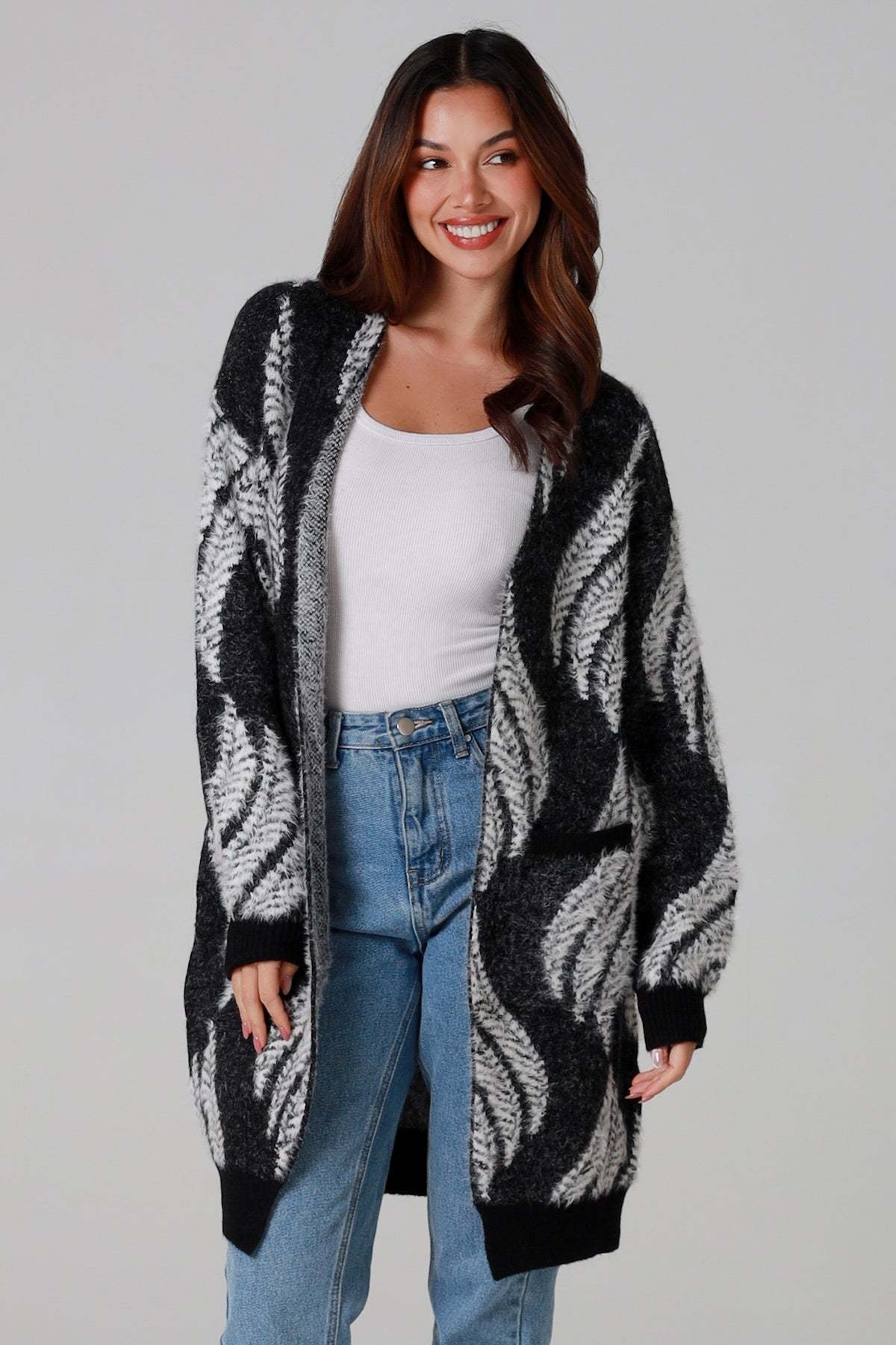 Penna Black Knit Cardigan