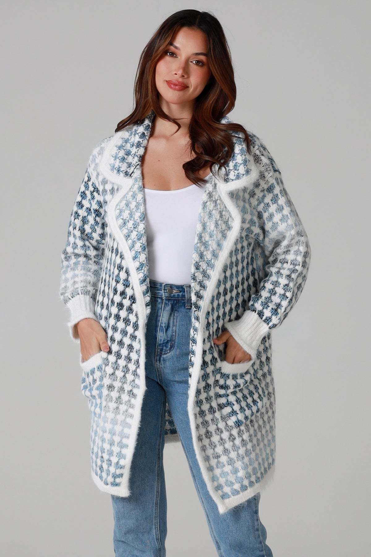 Dianna Plaid Knit Cardigan