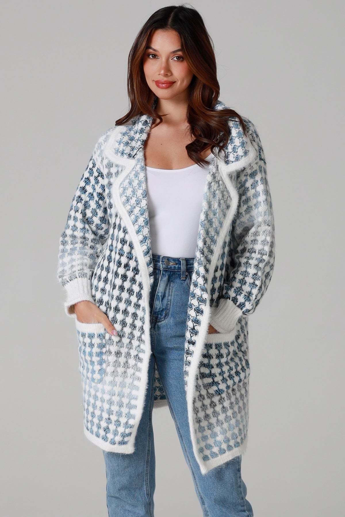 Dianna Plaid Knit Cardigan