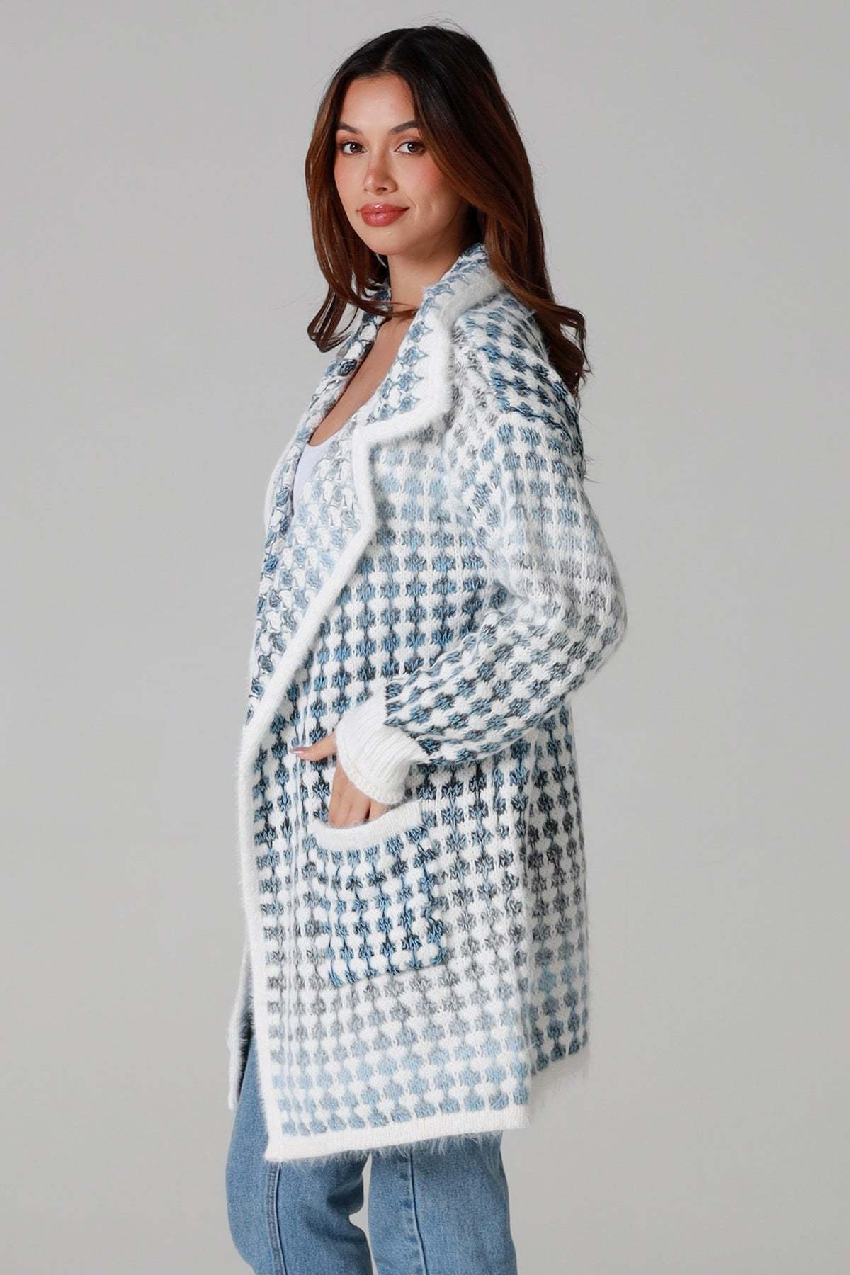 Dianna Plaid Knit Cardigan
