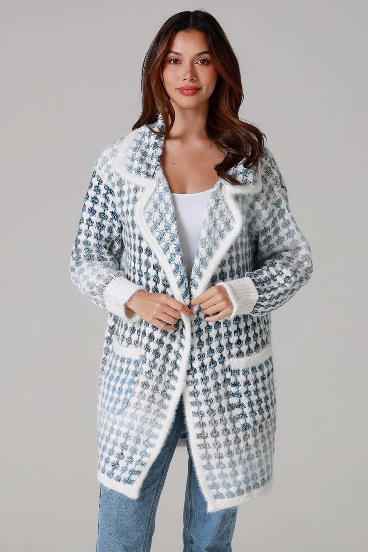 Dianna Plaid Knit Cardigan
