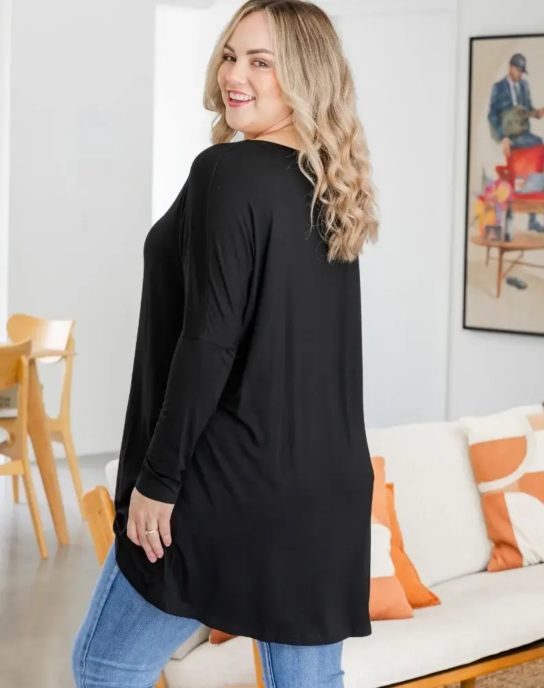 Freez Bree Black Slouch Top