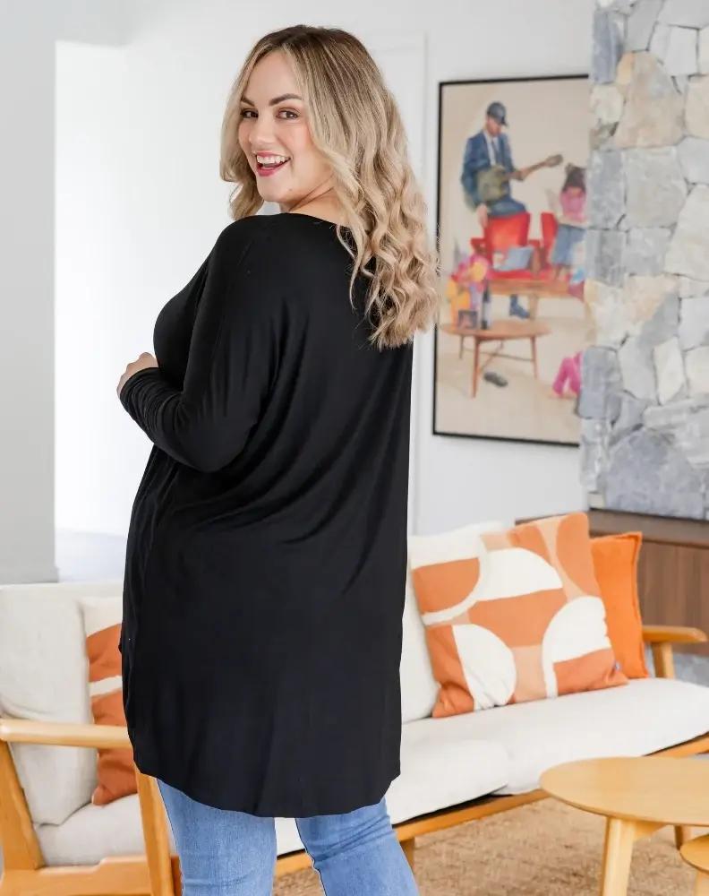 Freez Bree Black Slouch Top