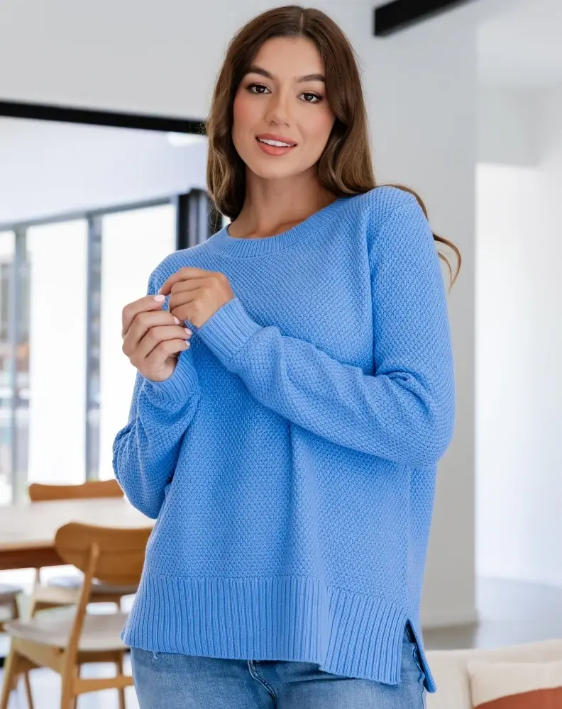 Freez Maple Cotton Knit Jumper - Sky