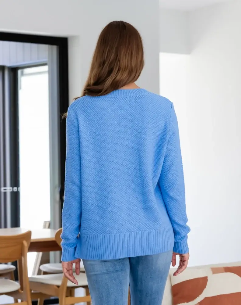 Freez Maple Cotton Knit Jumper - Sky