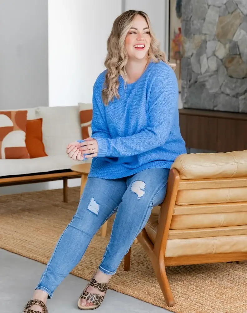 Freez Maple Cotton Knit Jumper - Sky