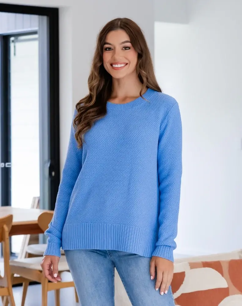 Freez Maple Cotton Knit Jumper - Sky