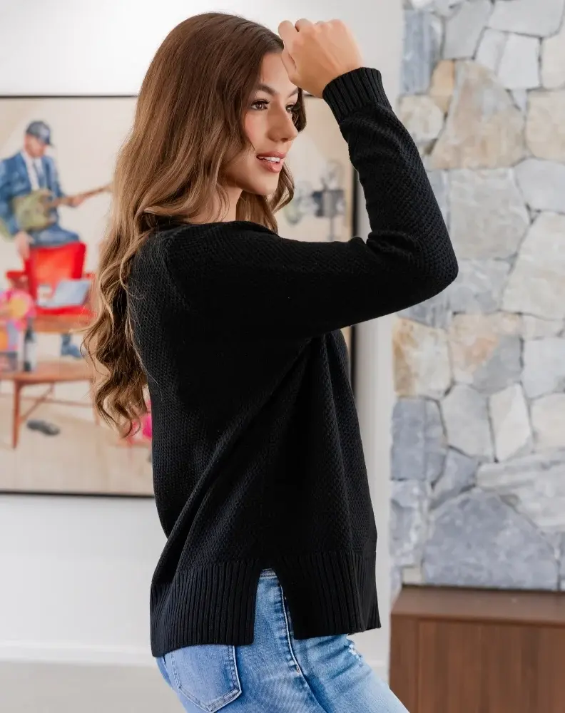 Freez Maple Cotton Knit Jumper - Black