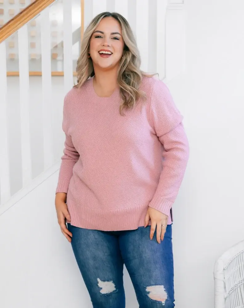 Freez Maple Cotton Knit Jumper - Blush