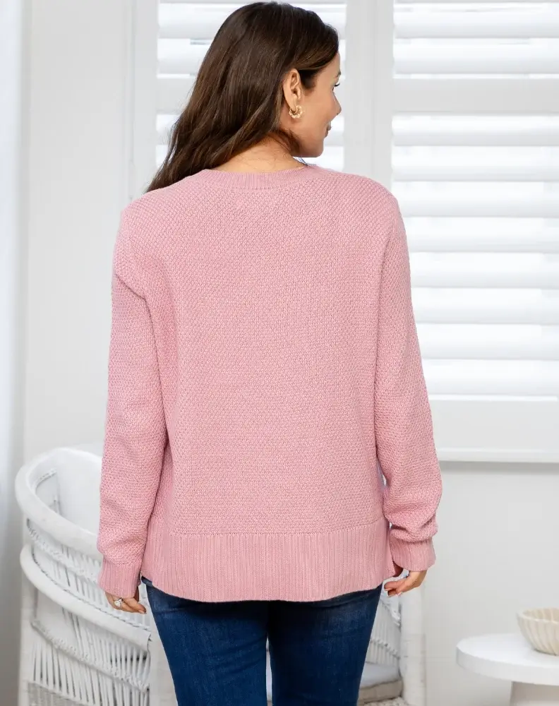 Freez Maple Cotton Knit Jumper - Blush