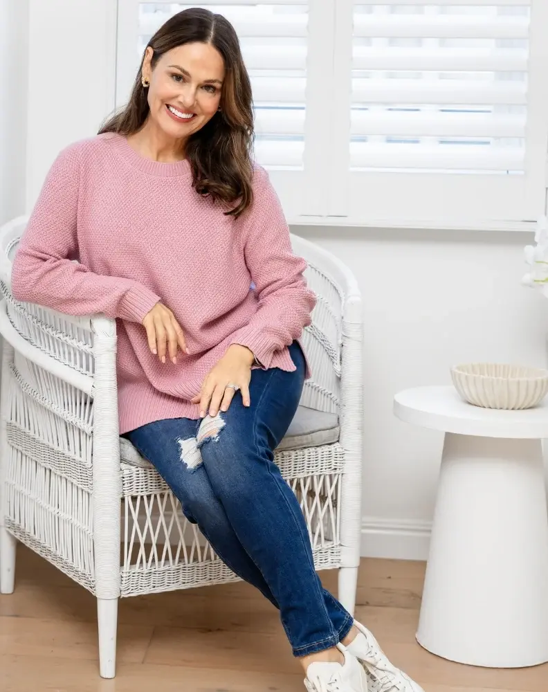 Freez Maple Cotton Knit Jumper - Blush