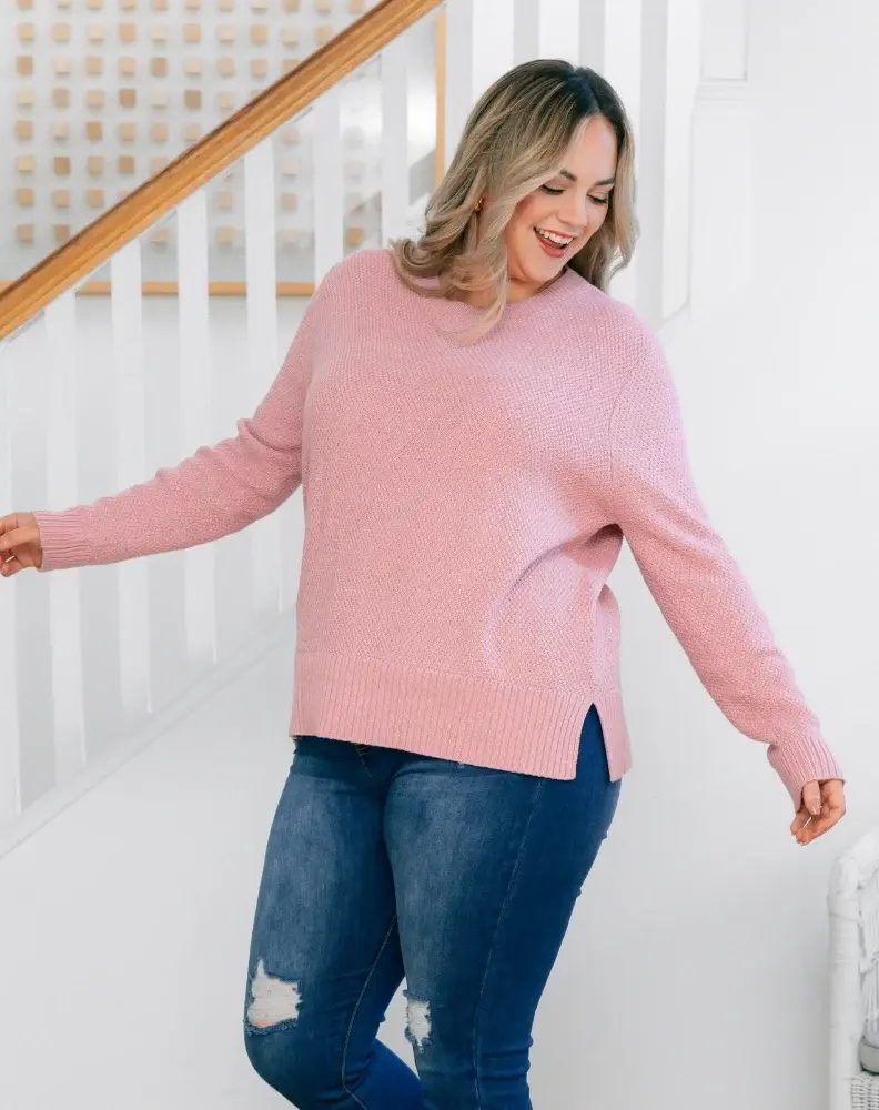 Freez Maple Cotton Knit Jumper - Blush