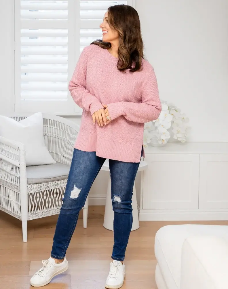 Freez Maple Cotton Knit Jumper - Blush