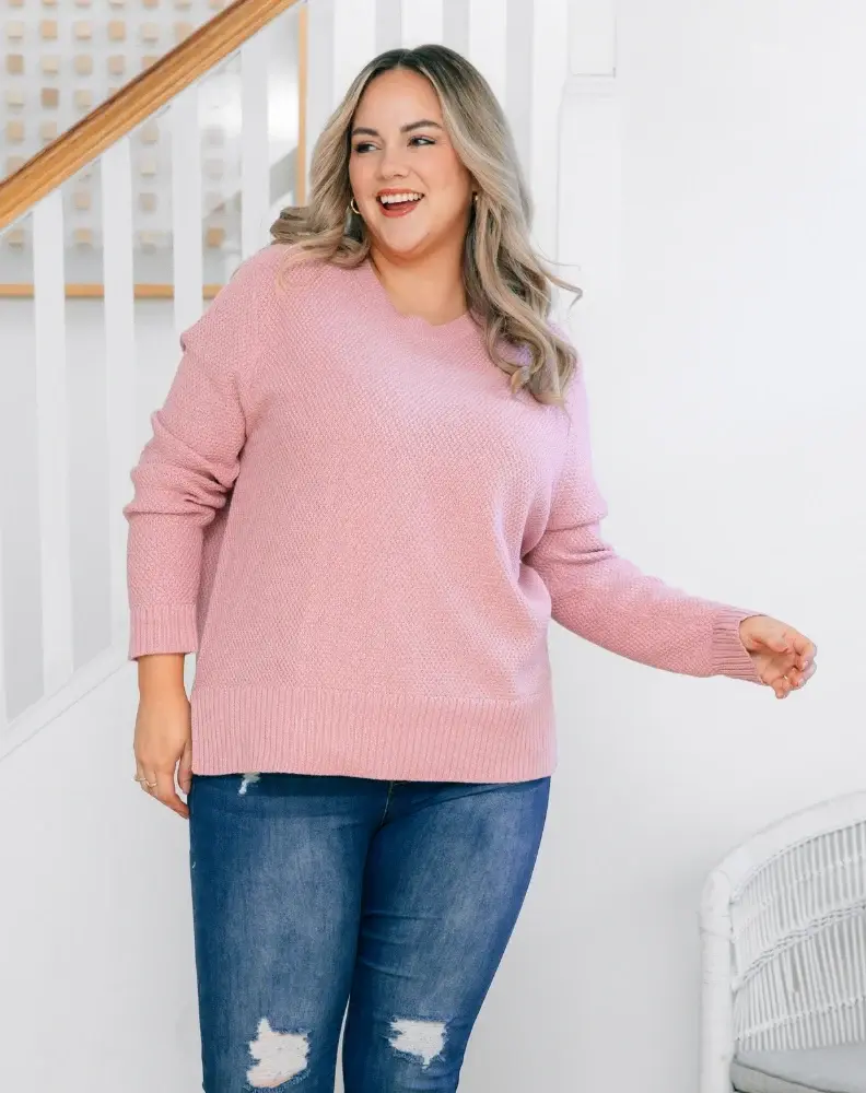 Freez Maple Cotton Knit Jumper - Blush