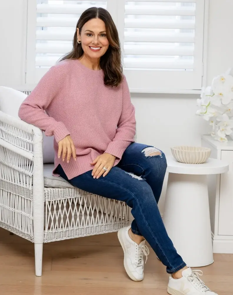 Freez Maple Cotton Knit Jumper - Blush