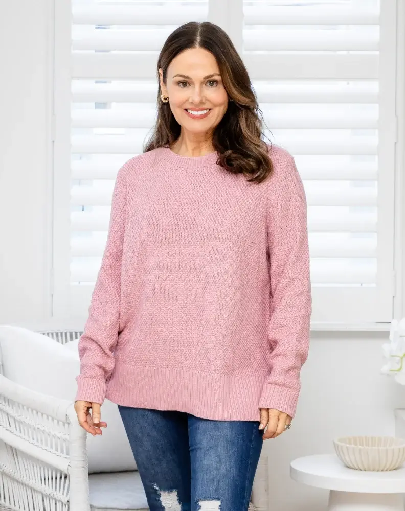 Freez Maple Cotton Knit Jumper - Blush