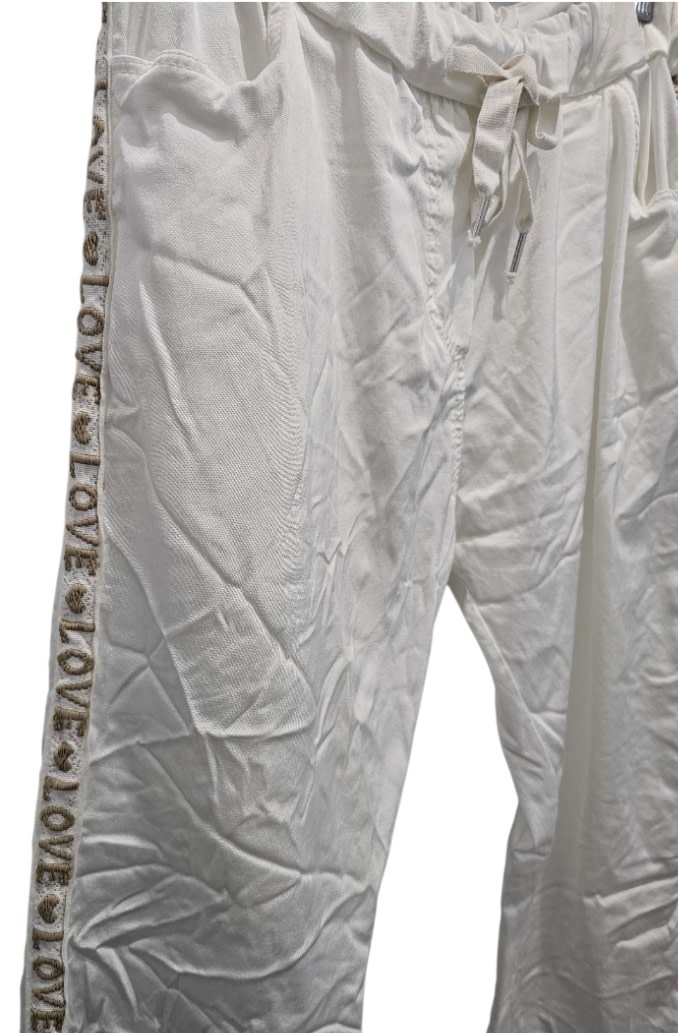 Vera May Italian Love Pants - White