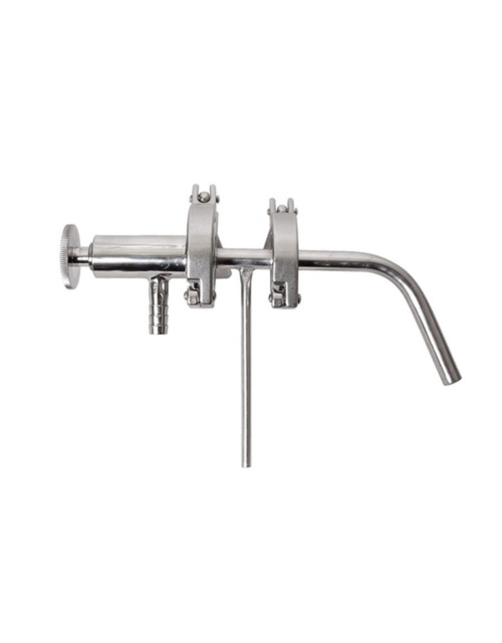 SS Brewtech Tri clamp 1.5 x 1/2" Chronical racking arm w/ valve