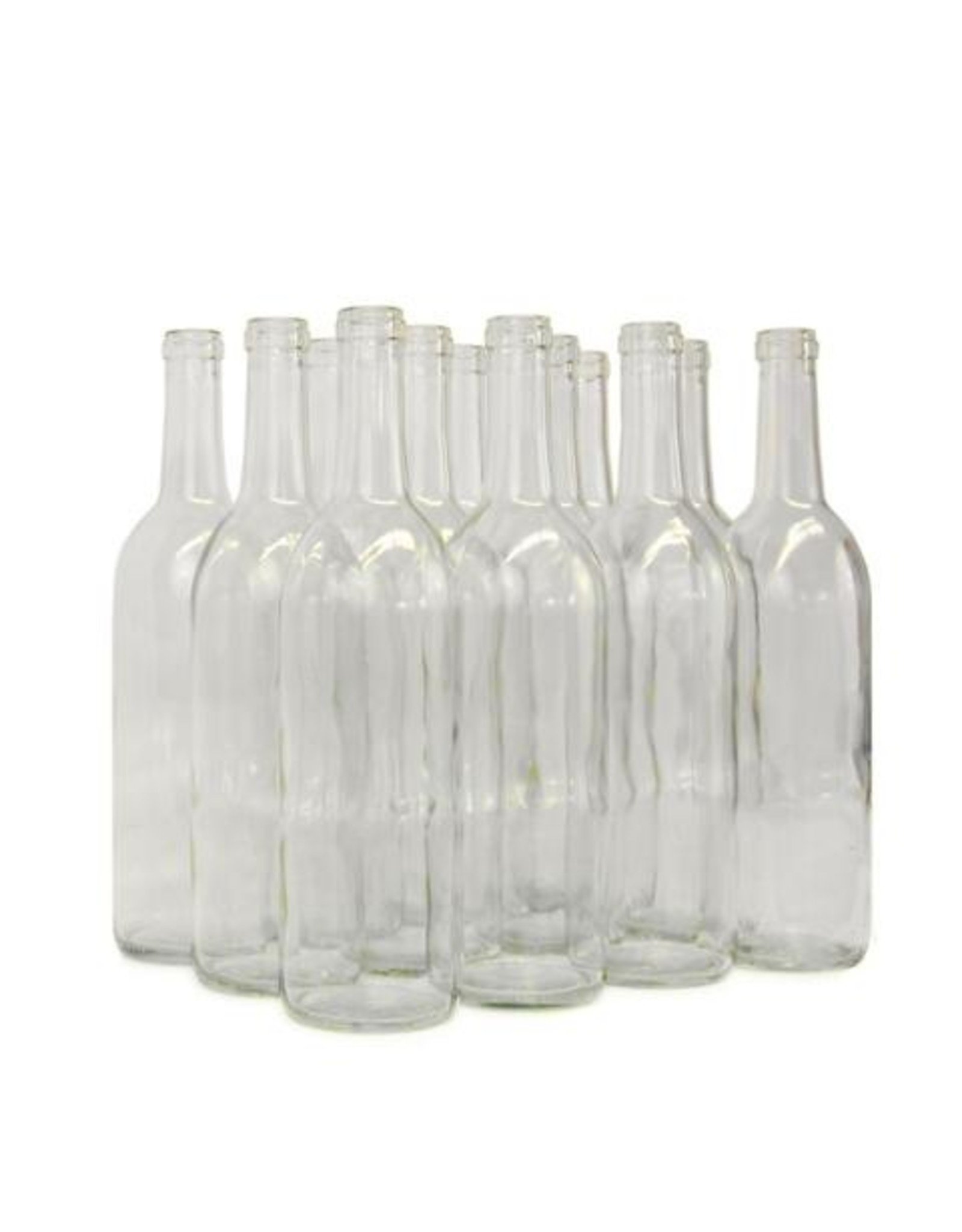 750 ml wine bottle Bordeaux Flat bottom Clear case 12 ct                                         