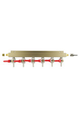 6 line manifold 1/4" barb CO2 distribution
