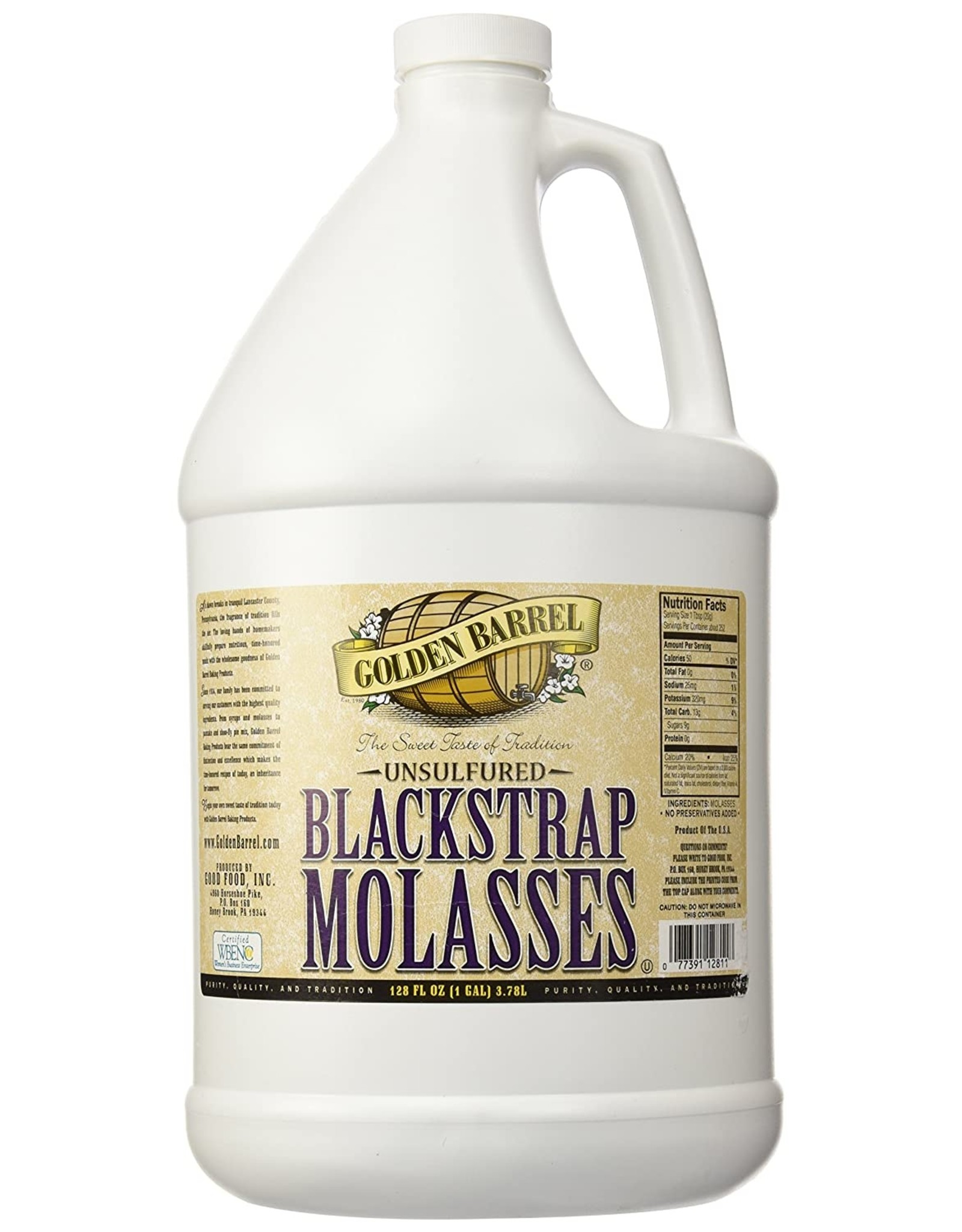 Golden Barrel Molasses Blackstrap  Sulfur Free 1 Gal