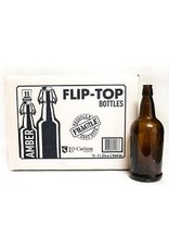 Flip top bottle Amber 1 L case 12 ct