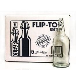 LD Carlson Flip top bottle Clear 1 L case 12 ct