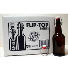 Flip top bottle Amber 16 oz case 12 ct