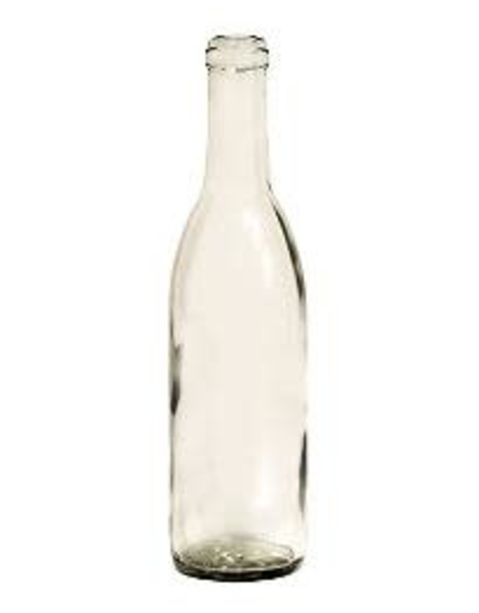 Semi Burgundy 10" Clear 375 ml Flat Bottom Case 24 ct