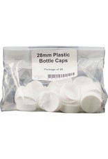 28 mm White  Plastic Screw Cap 100 ct