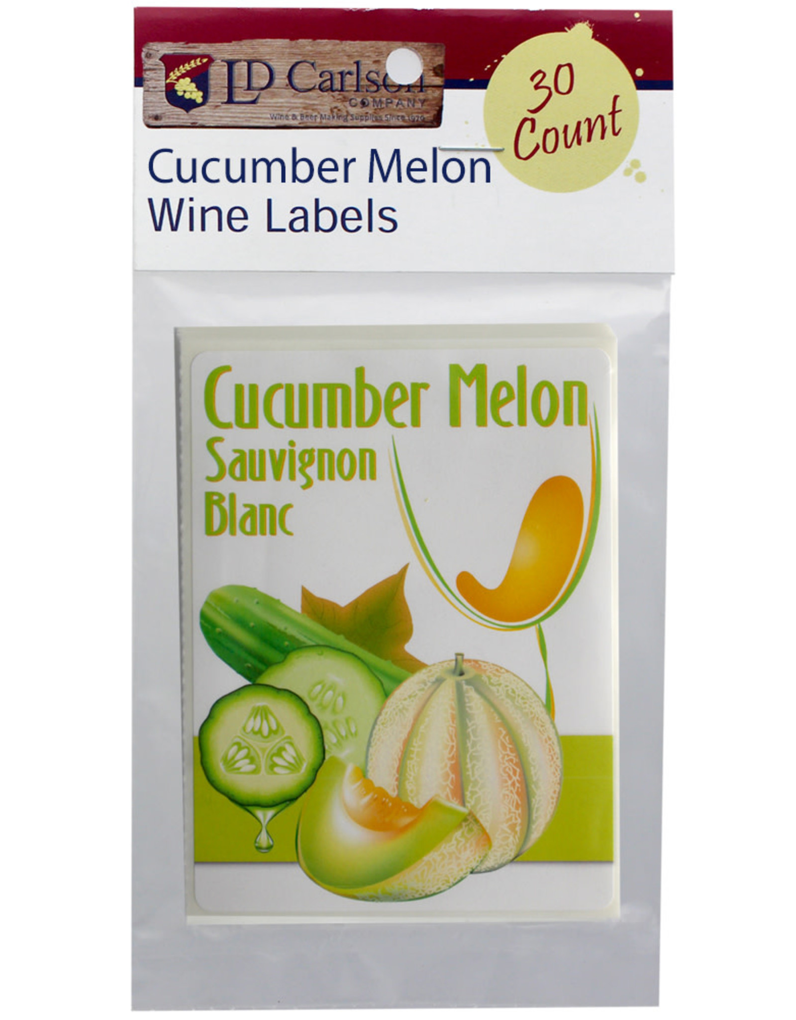 LD Carlson Cucumber Melon 30 ct Wine Labels
