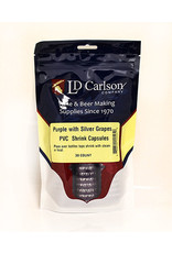 Wine Shrink Sleeves Purple w/ Silver Grapes 30 ct