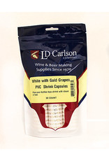 Wine Shrink Sleeves White w/ Gold Grapes 30 ct