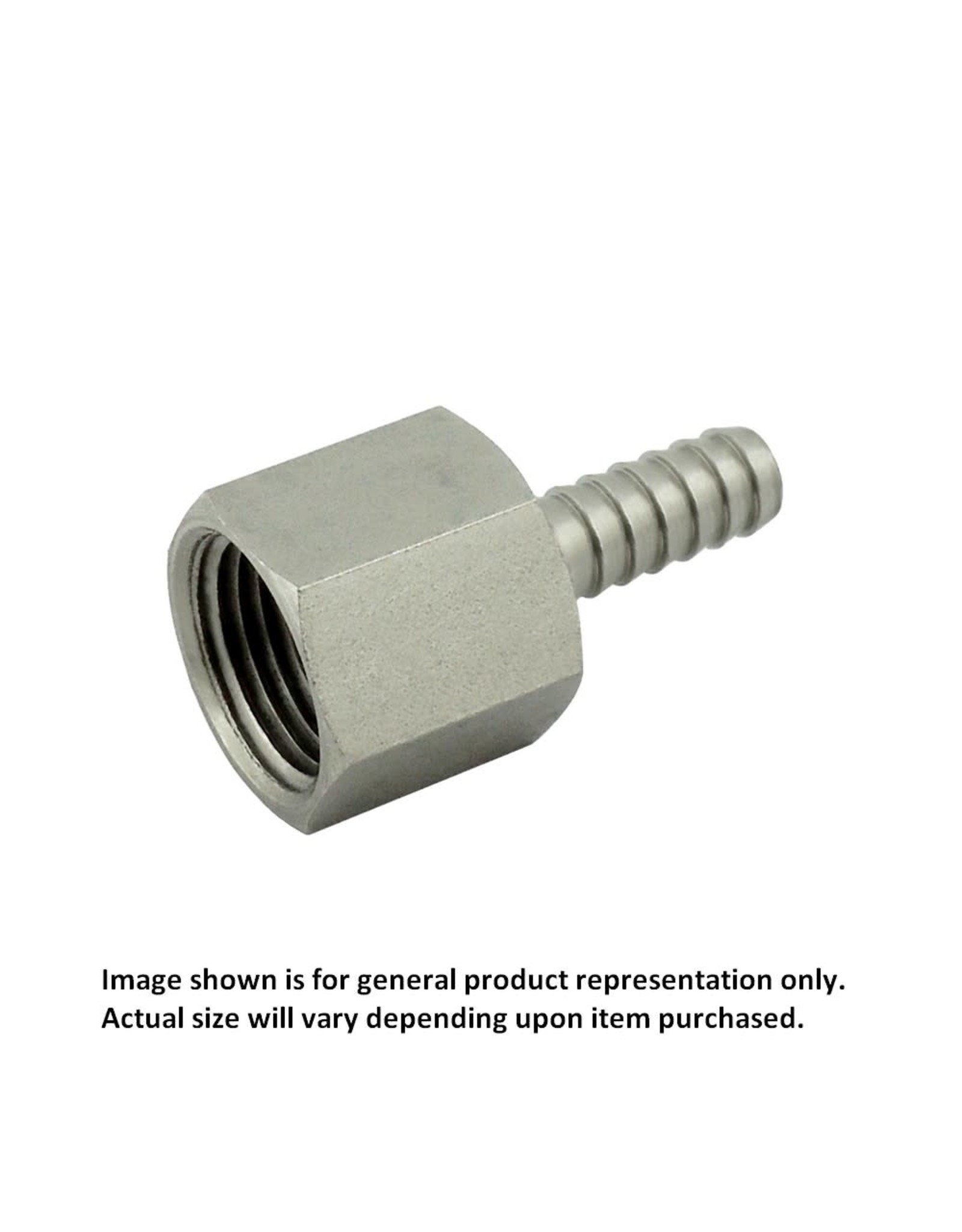 HEX ADAPTER, 3/8"FPT x 1/4"B (304 S/S)