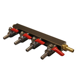 4 line manifold 5/16" barb CO2 distribution