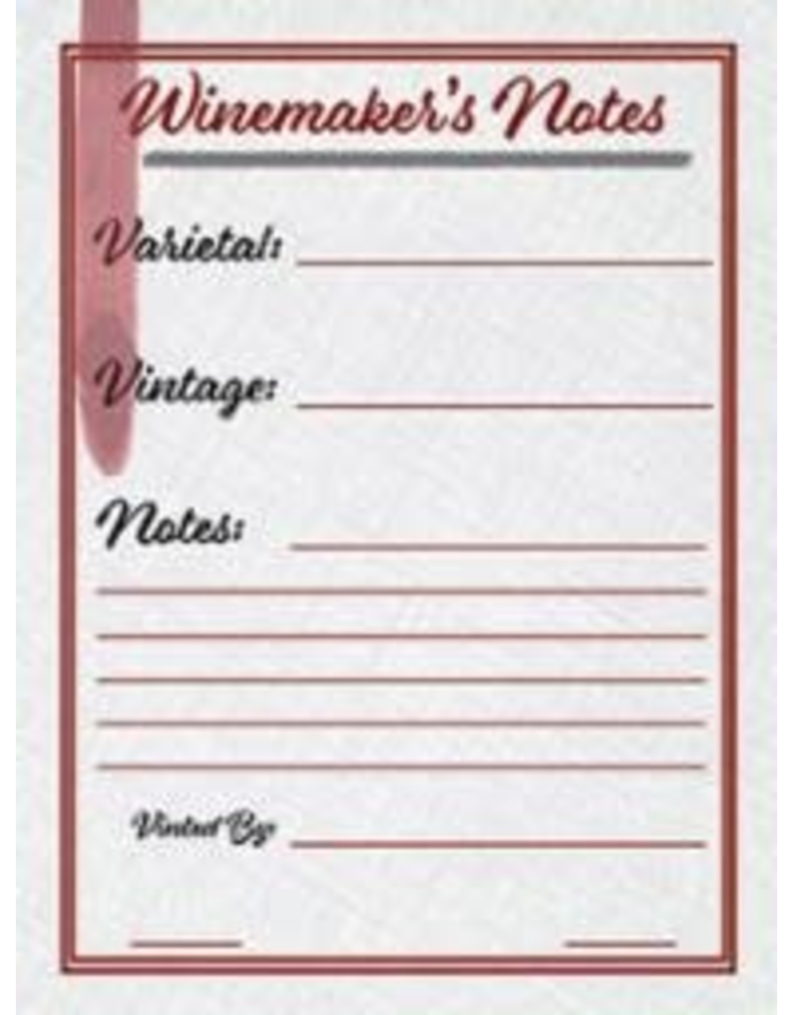 Winemaker's Notes Wine Labels 30 ct labels